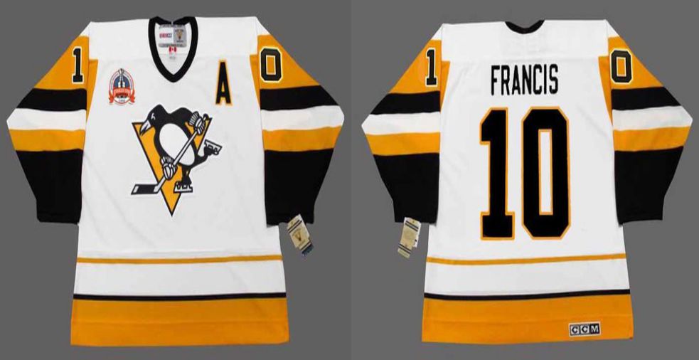 2019 Men Pittsburgh Penguins #10 Francis White yellow CCM NHL jerseys->pittsburgh penguins->NHL Jersey